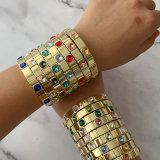 Fashion square charm elastic bracelet