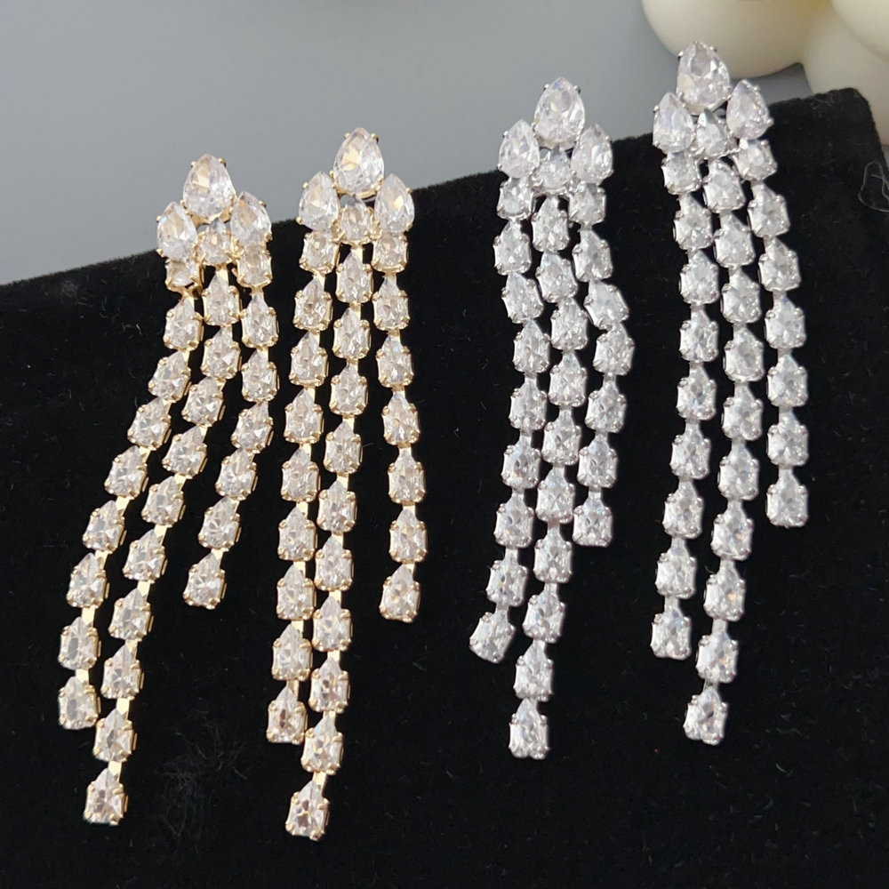Fashion pave zircon party earrings