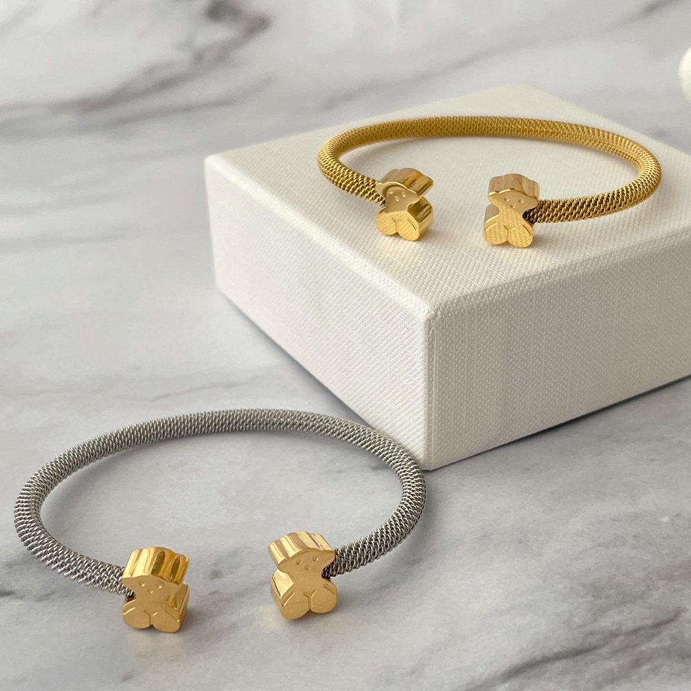 Stainless steel bear cuff