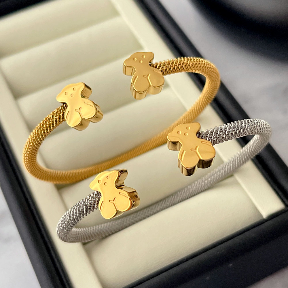 Stainless steel bear cuff