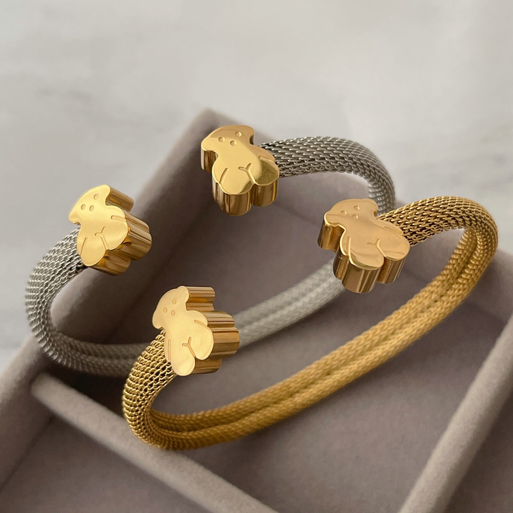 Stainless steel bear cuff