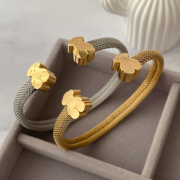 Stainless steel bear cuff