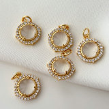 Round crystal charm