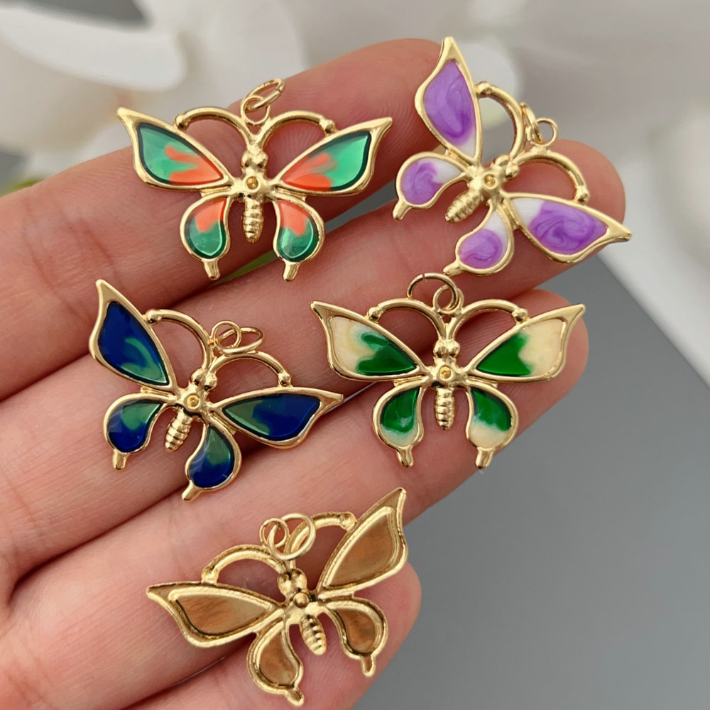 Enamel butterfly charm