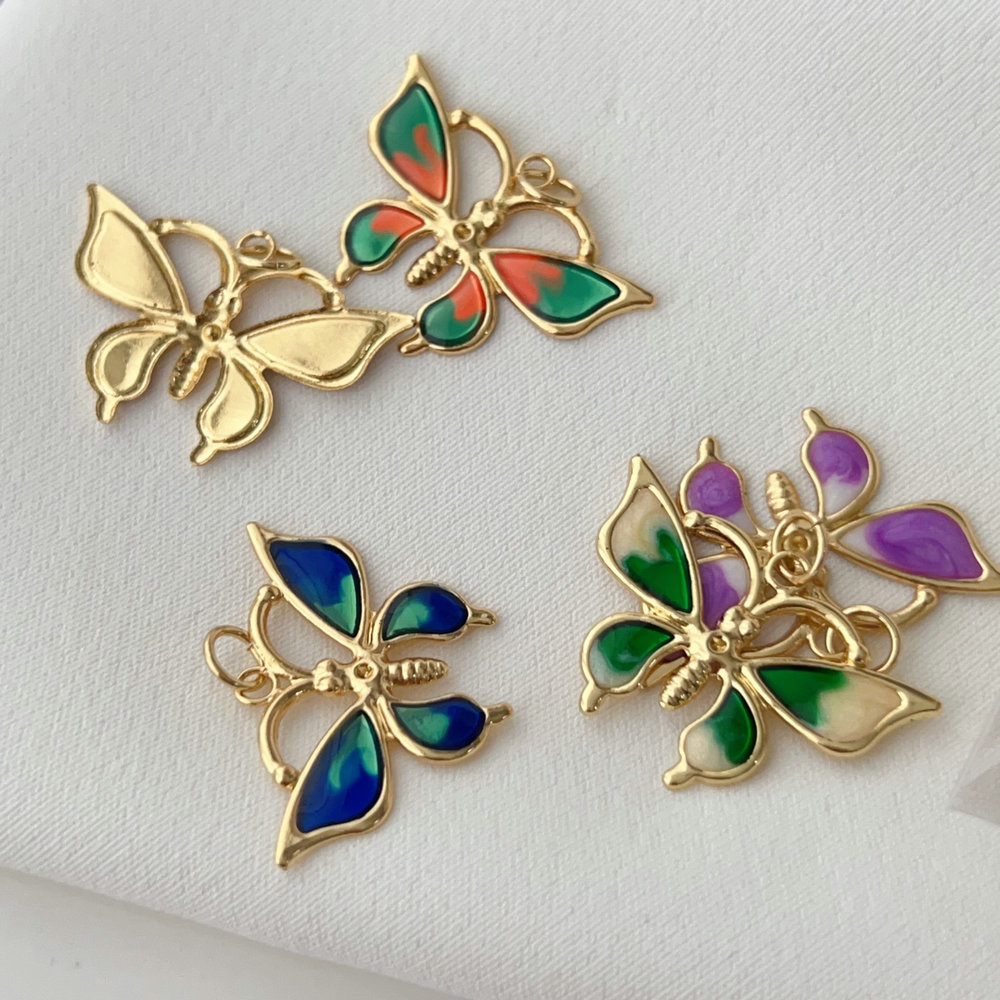 Enamel butterfly charm