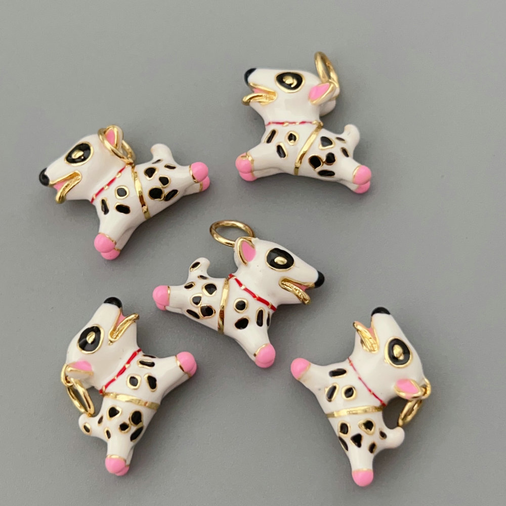 Enamel cute dog charm