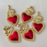 Red enamel heart charm