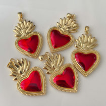 Red enamel heart charm