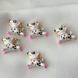 Enamel cute dog charm