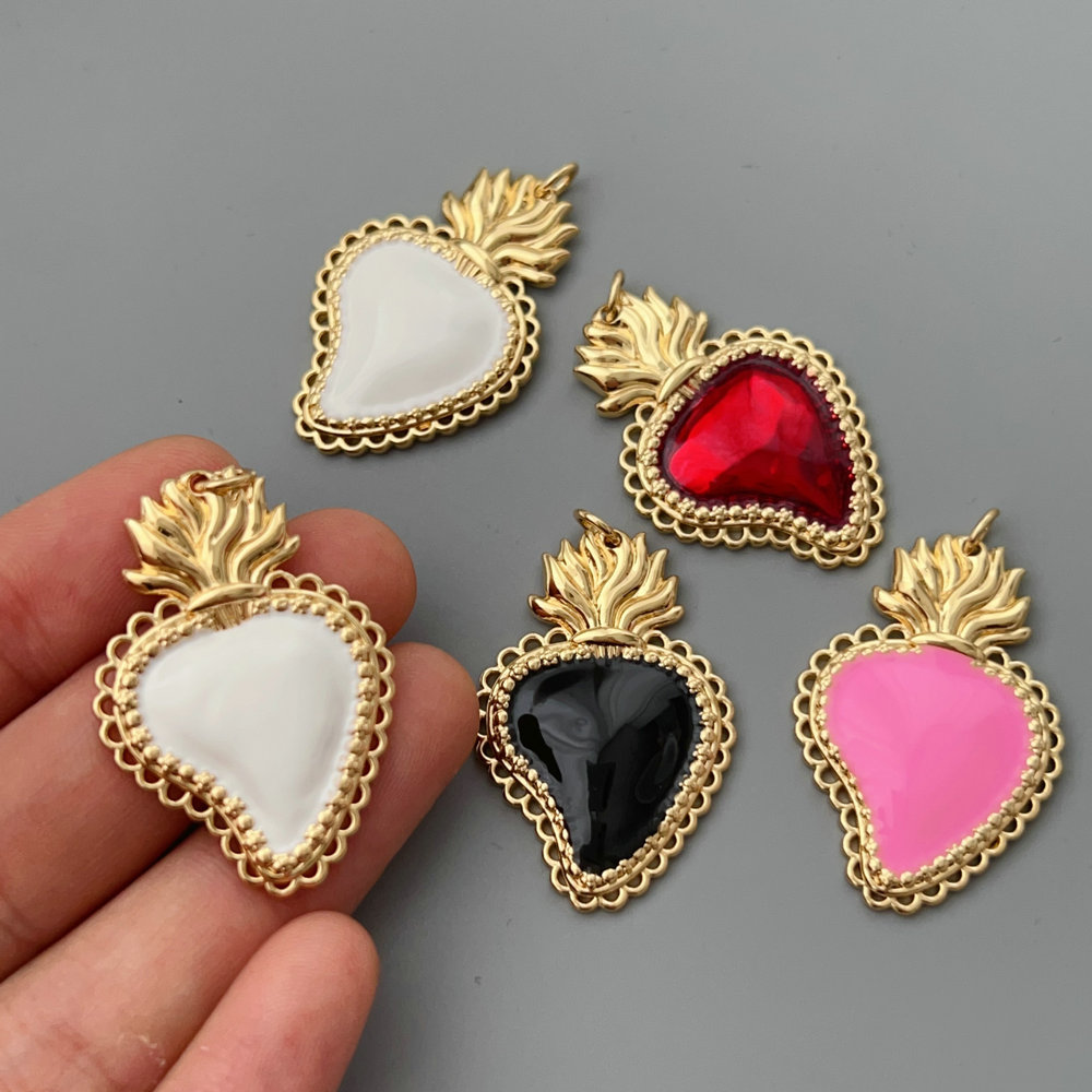 Enamel heart charm