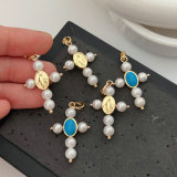 Pearl cross pendant