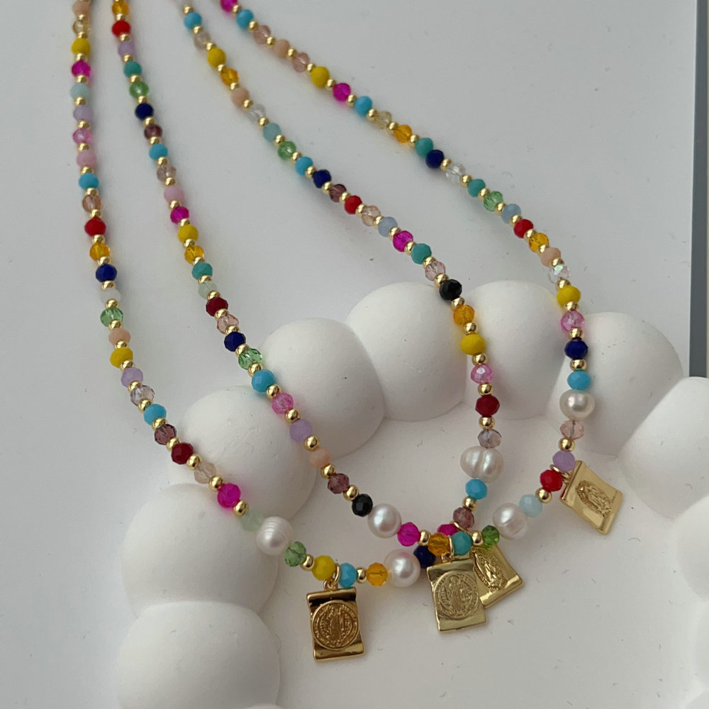 Colorful chinese crystal bead with charm