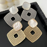 Chunky square shell earrings