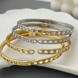 Pave heart bangle