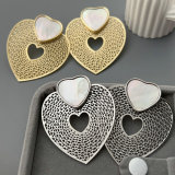 Chunky heart shell earrings