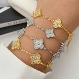 Zircon clover bracelet