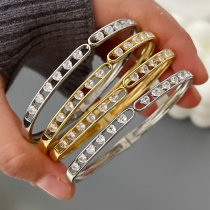 Pave heart bangle