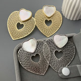 Chunky heart shell earrings