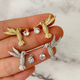 Pave bird stud