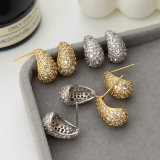Small pave zircon teardrop earrings