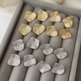 Pave zircon wave stud