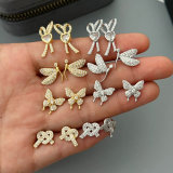 Pave fashion zircon stud