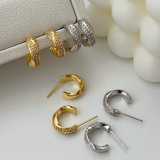 Pave small zircon hoop