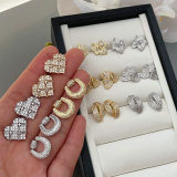 Pave zircon heart belt stud