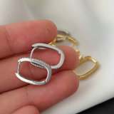 Pave zircon square earrings