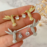 Pave bird stud