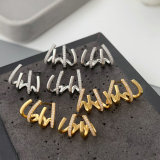 Pave zircon fan earrings