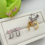 Pave heart earrings
