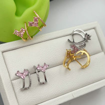 Pave heart earrings