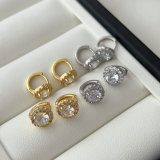 Pave round zircon shape stud
