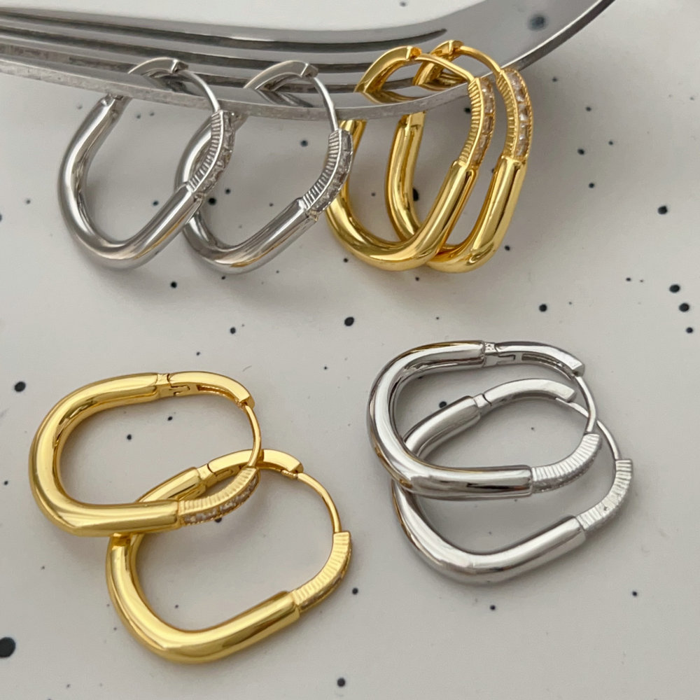 Pave pin earrings