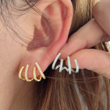 Pave zircon fan earrings