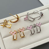 Pave heart earrings