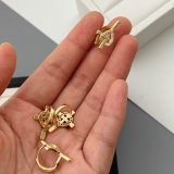 Pave zircon flower earrings