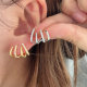 Pave zircon fan earrings