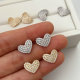 Pave zircon heart earrings