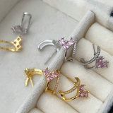 Pave heart earrings