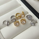 Pave round zircon shape stud