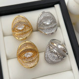 Pave chunky eye ring