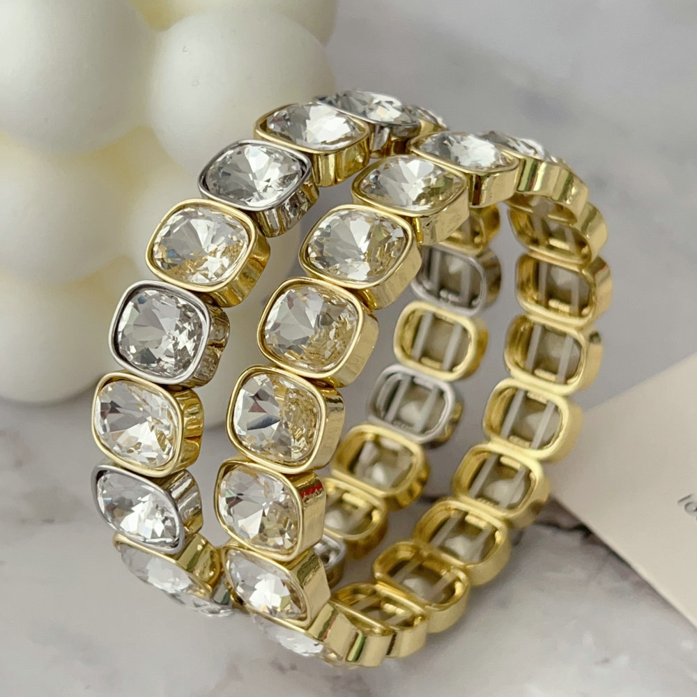 Elastic sqaure crystal bracelet