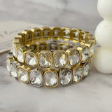 Elastic sqaure crystal bracelet