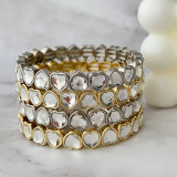 Elastic pave heart bracelet