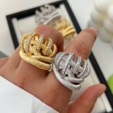 Pave chunky twist ring