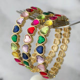 Elastic colorful heart bracelet