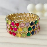 Elastic colorful heart bracelet