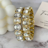 Elastic sqaure crystal bracelet